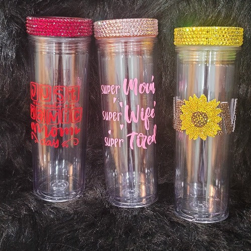 Bedazzled Initial Tumbler - M